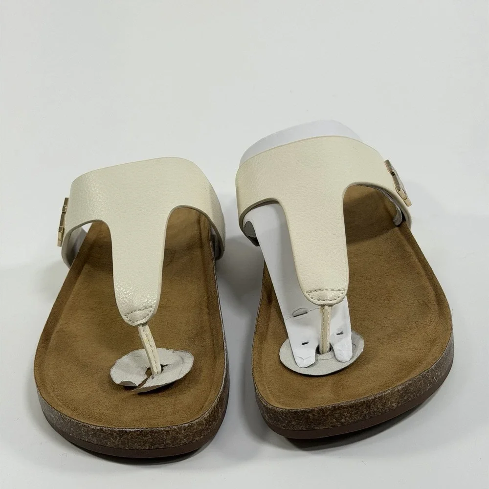 Tommy Hilfiger Size-7.5M Womens White Tobeach Thong Sandals